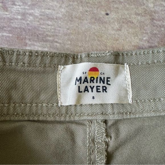 New NWOT Marine Layer Bridget High Waist Raw Hem Wide Leg Pants Sz 8 Green - Picture 9 of 12